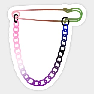 Gender-Fluid Gynosexual Safety Pin Sticker